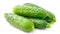 Experience the crisp and natural refreshment of pristine organic cucumbers against a pure white canvas, Ai Generated
