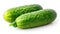 Experience the crisp and natural refreshment of pristine organic cucumbers against a pure white canvas, Ai Generated