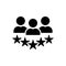 Experience Qualification Team Black Icon. Satisfaction User Customer Service Review Silhouette Pictogram. Good Quality