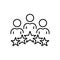 Experience Qualification Team Line Icon. Satisfaction User Customer Service Review Linear Pictogram. Good Quality Happy