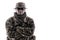 Experienced commando army military soldier studio portrait