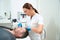 Experienced cosmetologist uses the non-surgical microdermabrasion method
