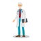 Experienced Doctor Flat Color Vector Illustration