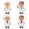 Experienced doctors team 3d realistic cartoon characters set design isolated vector illustration