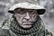 Experienced military army soldier commander close-up portrait