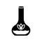 Experiment flask with leaves symbol icon vector sign and symbol