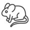 Experimental laboratory mouse line icon, pest control concept, rat sign on white background, mouse icon in outline style