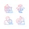 Experimental medicine gradient linear vector icons set