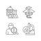 Experimental medicine linear icons set