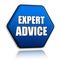 Expert advice in blue hexagon