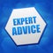 Expert advice in hexagon, flat design