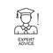 expert advice line icon. Element of human resources icon for mobile concept and web apps. Thin line expert advice icon can be used