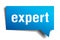 Expert blue 3d speech bubble