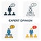 Expert Opinion icon set. Four elements in diferent styles from business management icons collection. Creative expert opinion icons