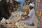 Expert people who repair, repair ancient artifacts in Egypt