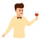 Expert sommelier icon, cartoon style