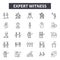 Expert witness line icons, signs, vector set, outline illustration concept