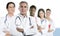 Expertise doctor multiracial nurse team row
