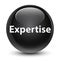 Expertise glassy black round button