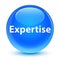 Expertise glassy cyan blue round button