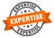 expertise label. expertise round band sign.