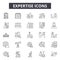 Expertise line icons, signs, vector set, outline illustration concept