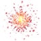 Explode Flash, Cartoon Explosion, Star Burst. Sharp Particles Fly in the Air.