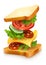 Exploded view of sandwich ingredients