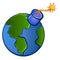 Exploding Earth Bomb Clip Art