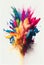 Exploding explosion of colourful dust paint powder colorful