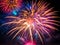 exploding firework display at night for celebration . generative AI