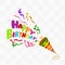 Exploding Happy birthday Colorful Confetti Popper background