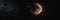 exploding moon on black empty space universe void panoramic wide angle ai generated