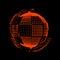 Exploding sphere. A star flashed like a grenade. The planet is assembled from panels. Satellite of the technological era