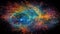 Exploding star creates multi colored spiral in deep space nebula generated by AI
