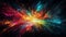 Exploding star field illuminates deep space in vibrant colors generated by AI