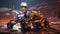 Exploration of Mars. Robotic Rover Conducts Scientific Investigations on Rugged Terrain