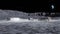Exploration of the moon, deployment of the lunar station. Lunar colony. 3D animation.