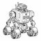 Exploration Robot Coloring Page With Crisp Black Lines