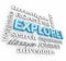 Explore 3d Word Collage Expedition Discovery Journey