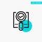 Explore, Find, Magnifier, Ok, Search turquoise highlight circle point Vector icon