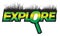 Explore graphic text green logo