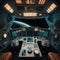 Explore the interior of a spaceship cockpit, complete with a high-tech control room for spacecraft. Generated By AI