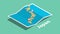 Explore japan maps with isometric style and pin marker location tag on top
