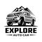 Explore pick up car logo template