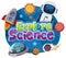 Explore science logo and set of space education objects isolated