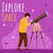 Explore space social media post mockup