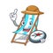 Explorer beach chair mascot cartoon