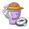 Explorer berry smoothie mascot cartoon