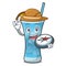 Explorer blue hawaii mascot cartoon